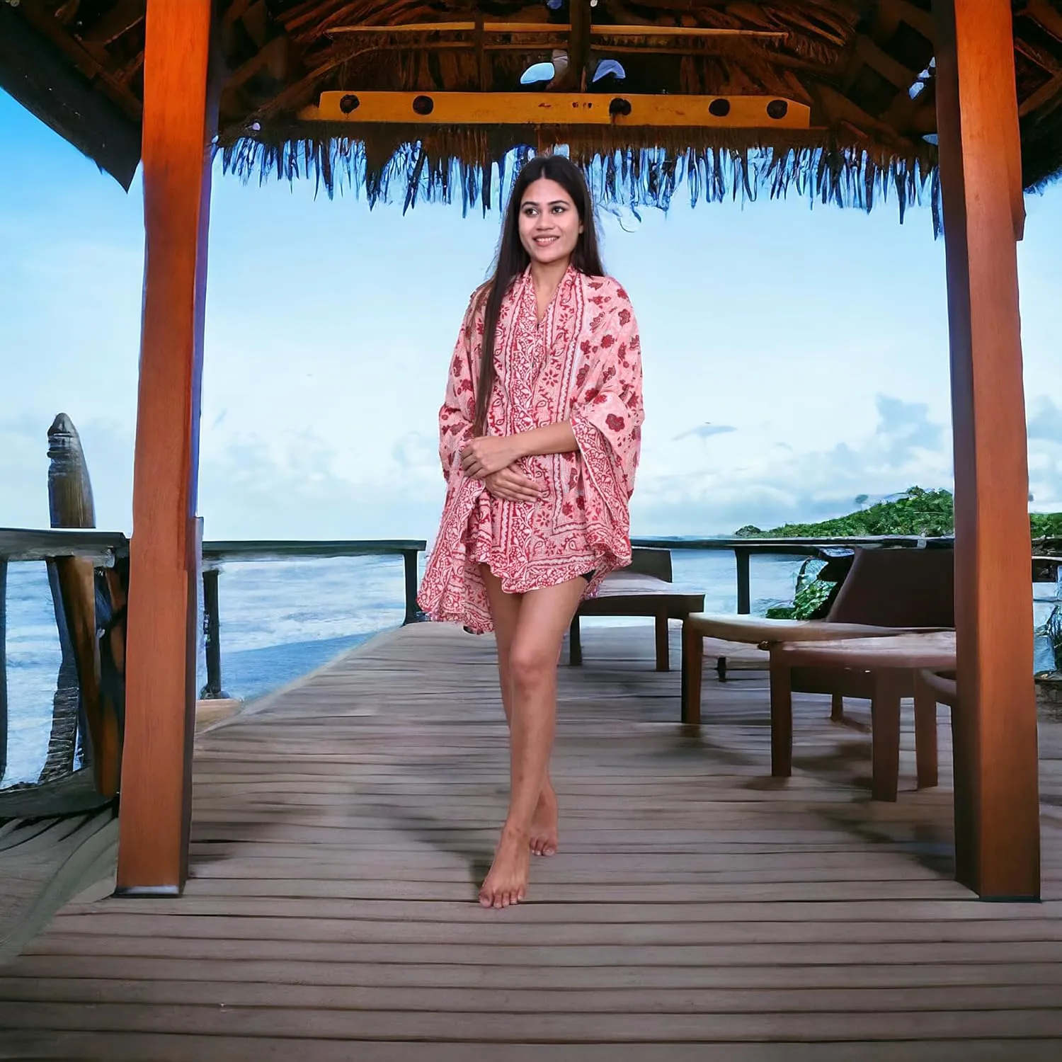 100% Cotton Swimsuit Beach Sarong Cover Ups for Women Swimwear Pareo Indian Hand Block Print Beach Bikini Wrap Skirt