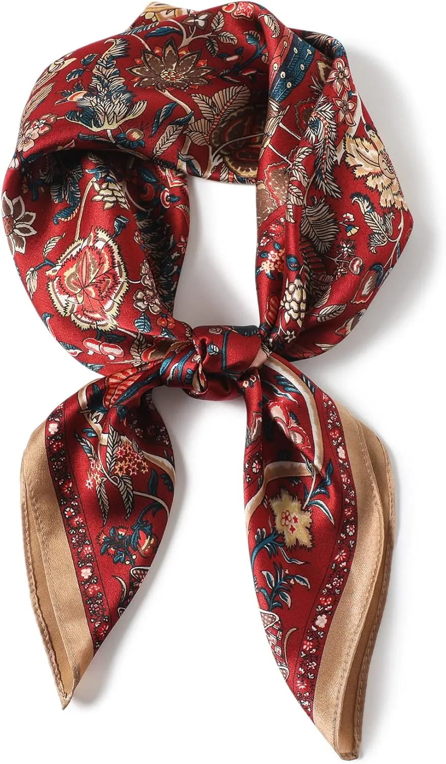 100% Mulberry Silk Scarf 27"x27" for Women, Luxurious Lightweight Neckerchief, Breathable & Soft，Gift Packed