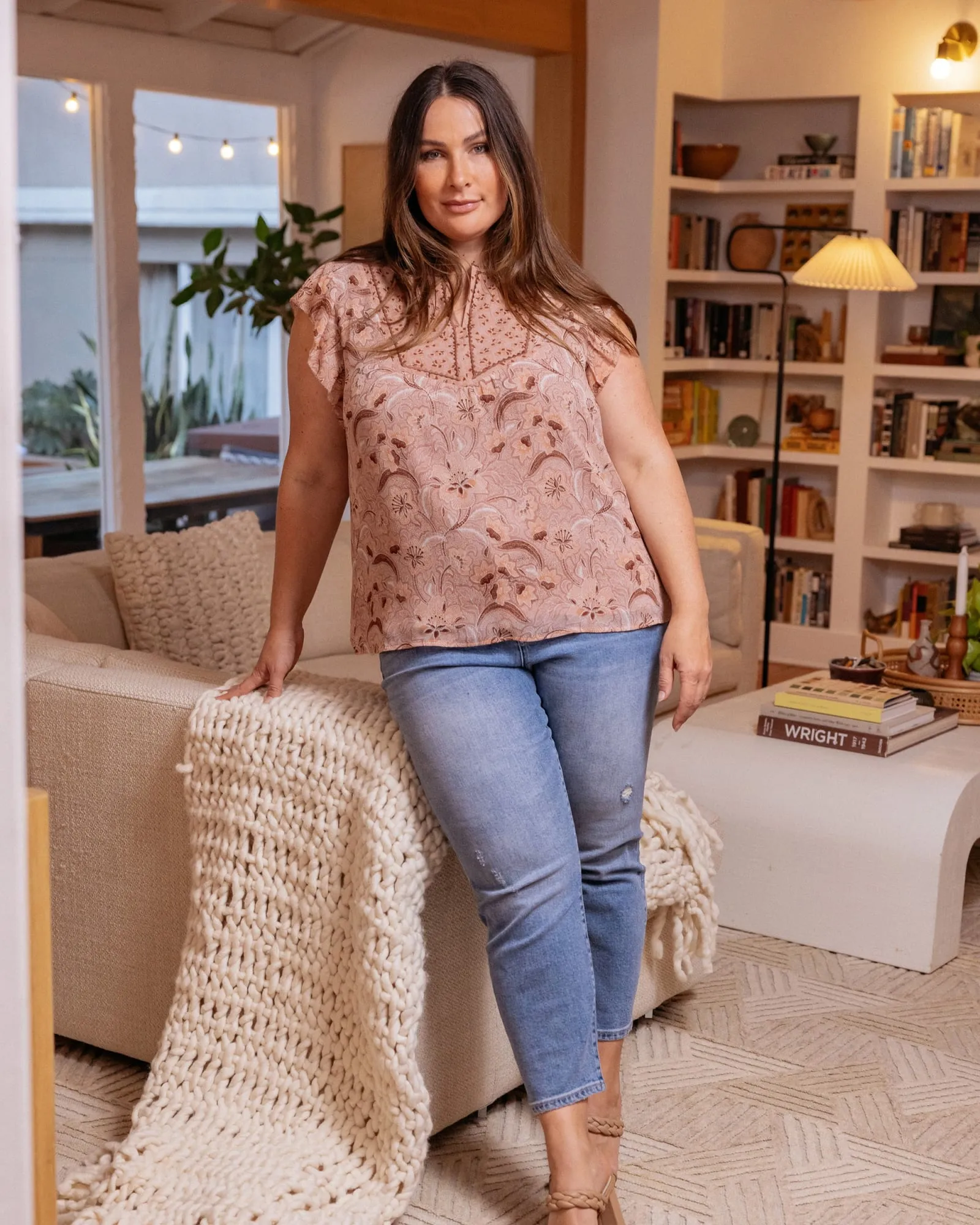 Adalyn Ruffle Sleeve Top | N677 Lt. Grape