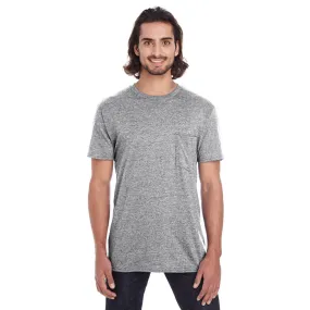 Anvil Men's Heather Grey Lightweight Pocket Tee