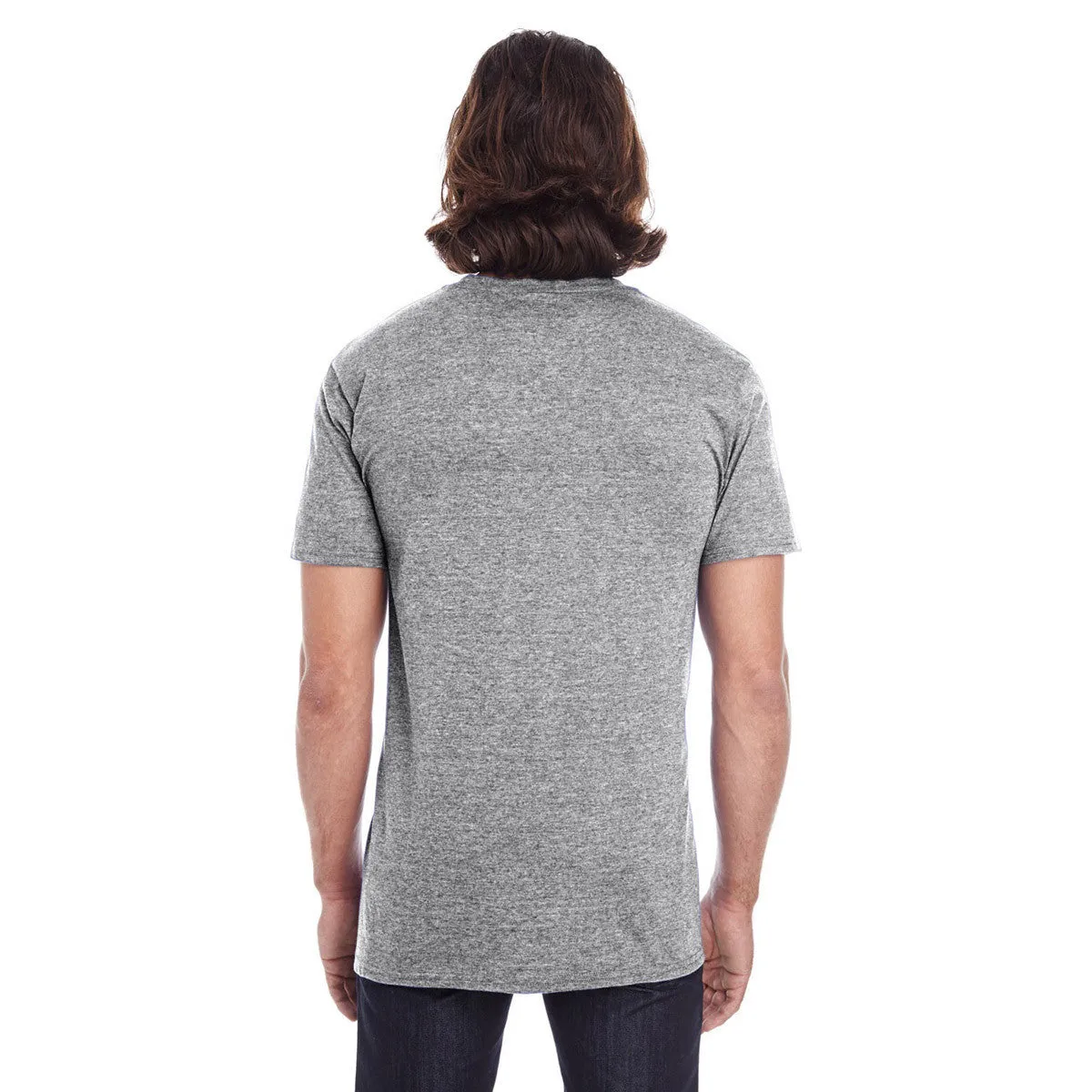 Anvil Men's Heather Grey Lightweight Pocket Tee