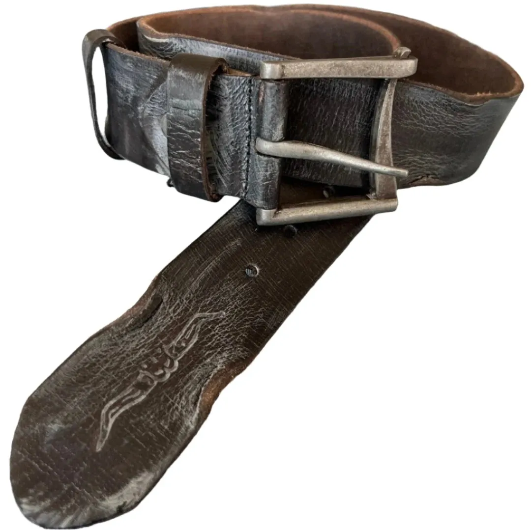 ARICHI Handmade Polished Black Leather Belt – Premium Genuine Leather for Men and Women, Vintage and Stylish Design