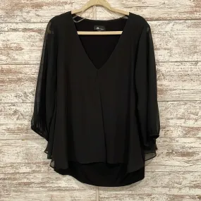 BLACK FLOWY SLEEVE BLOUSE