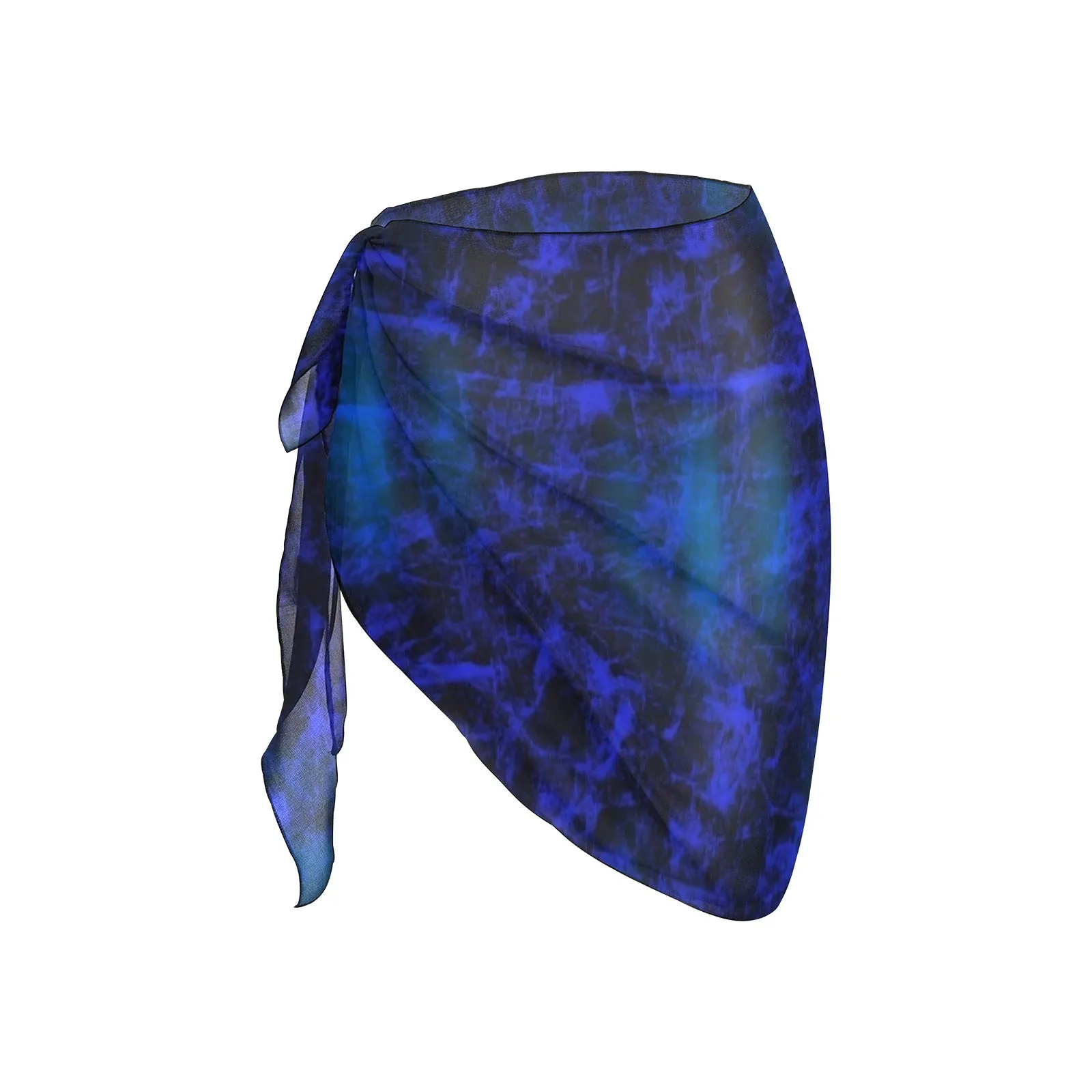 Blue Steel Short Chiffon Sarong Wrap up to 5 XL (FWS)