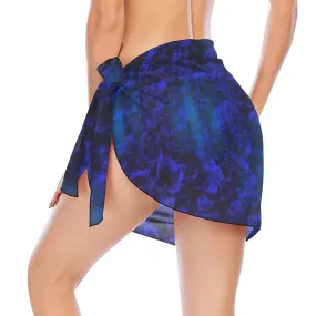 Blue Steel Short Chiffon Sarong Wrap up to 5 XL (FWS)