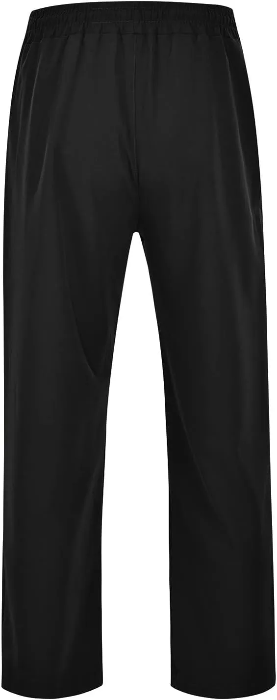 Casual Pants for Men Solid Drawstring Loose Fit Lightweight Straight Leg Pants Summer Comfort Workout Trousers