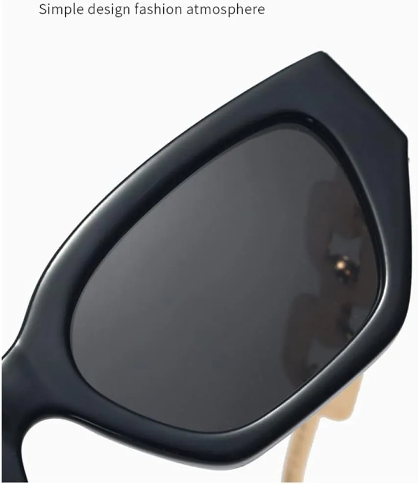 CGZWFERA-Vintage Cat Eye Sunglasses For Women Small Metal Chain Sunglasses Elegant Eyeglasses Trend Fashion Black Shades