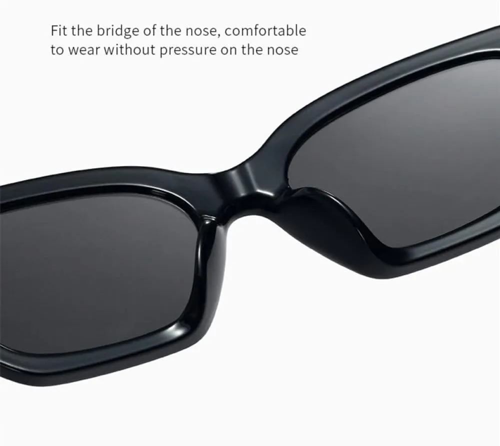 CGZWFERA-Vintage Cat Eye Sunglasses For Women Small Metal Chain Sunglasses Elegant Eyeglasses Trend Fashion Black Shades