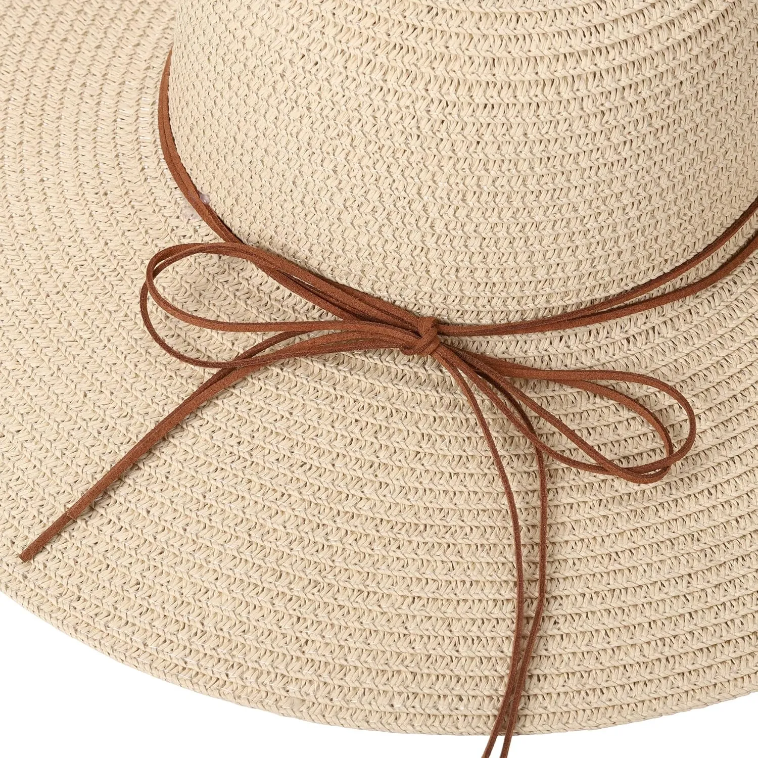 CHIC DIARY Womens Wide Brim Straw Hat Floppy Derby Hat Large Brim Beach Straw Sun Cap UPF 50 