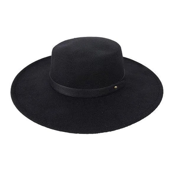 Classic Unisex Leather Band Fedora