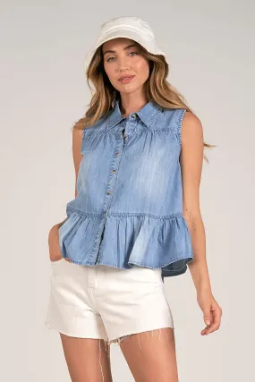Denim Peplum Tank