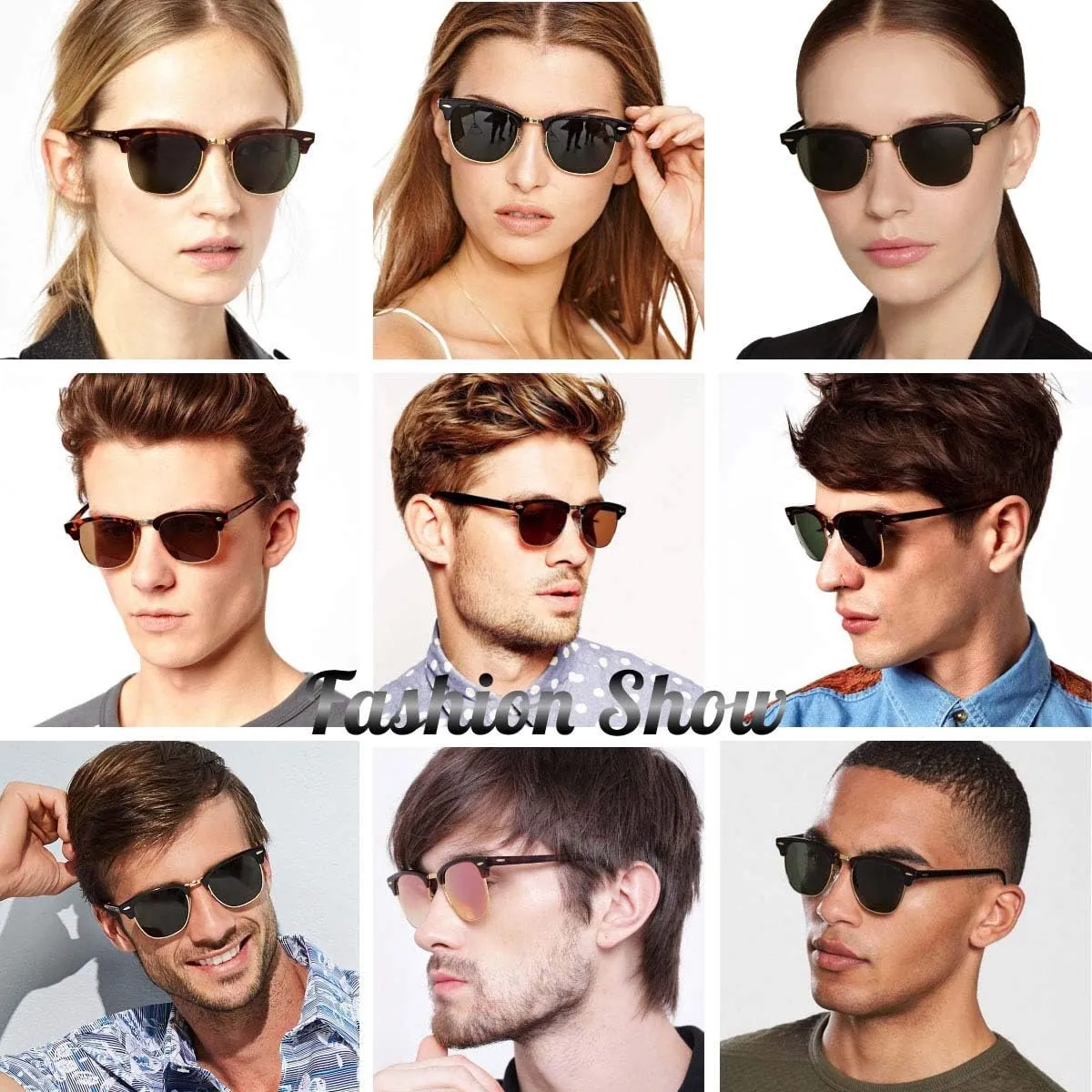 Dollger Polarized Browline Sunglasses Classic Semi-Rimless Frame Retro Brand Sunglasses for Men and Women UV 400