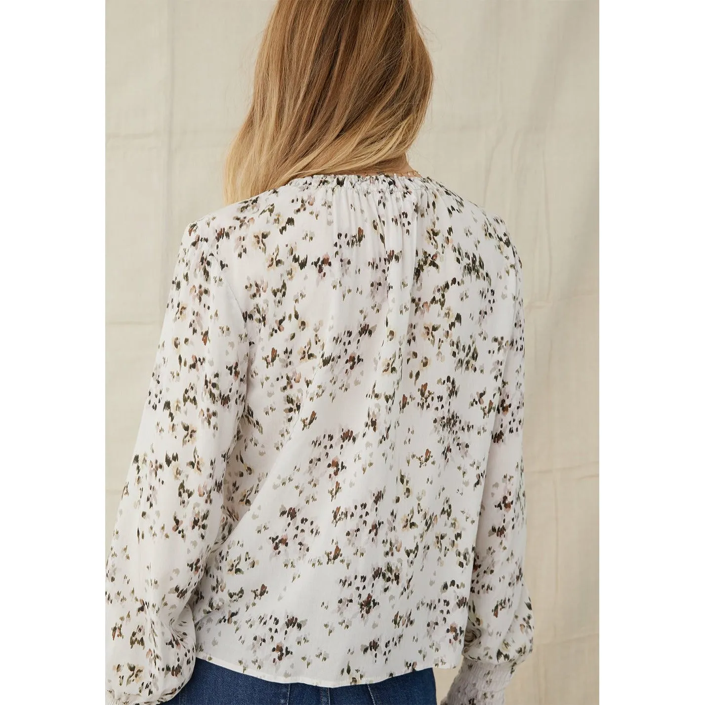 Elastic Shirred Blouse