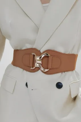 Elegant Alloy Closure Elastic Waist Belt for Stylish Comfort