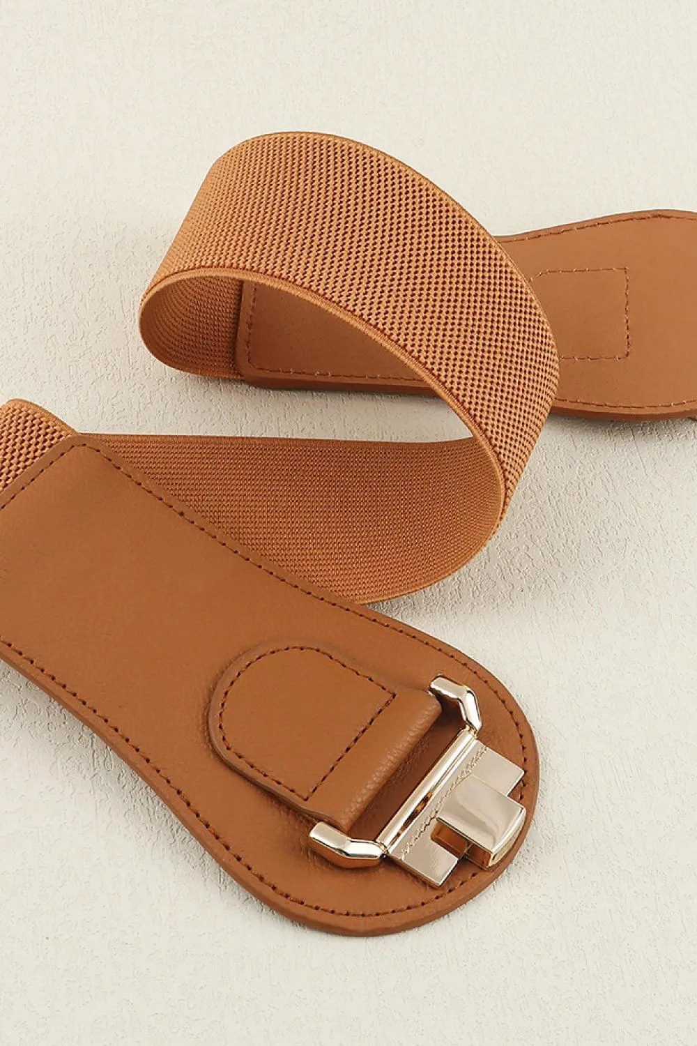 Elegant Alloy Closure Elastic Waist Belt for Stylish Comfort