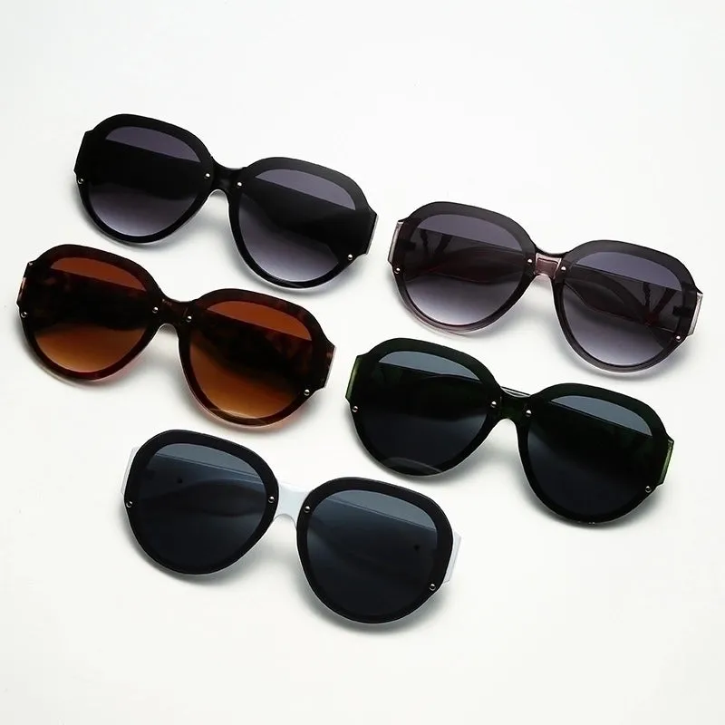 Elegant Retro Geometric Pc Oval Frame Full Frame Women's Sunglasses