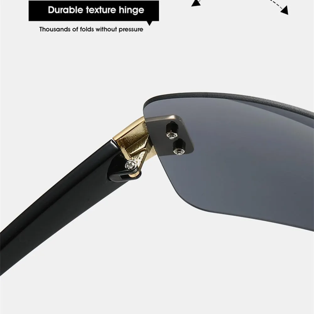 Fashion Trendy Women Sunglasses Frameless High End Luxury Cycling Shades One-Piece Personalized Sun Glasses UV400