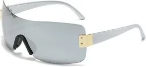 Fashion Trendy Women Sunglasses Frameless High End Luxury Cycling Shades One-Piece Personalized Sun Glasses UV400