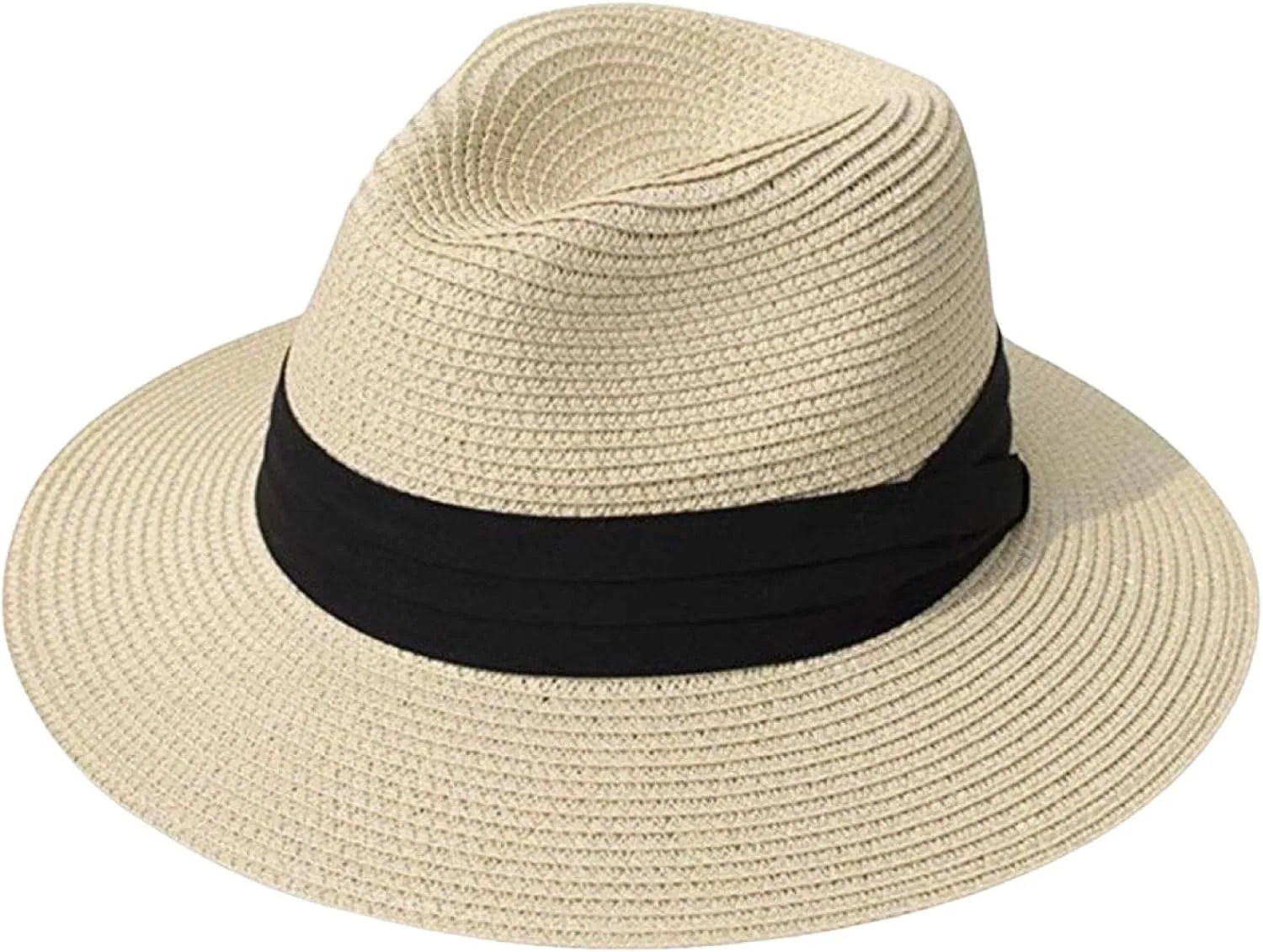 Foldable Sun-blocking Hat Wide Brim Sun Beach Straw Solid Color