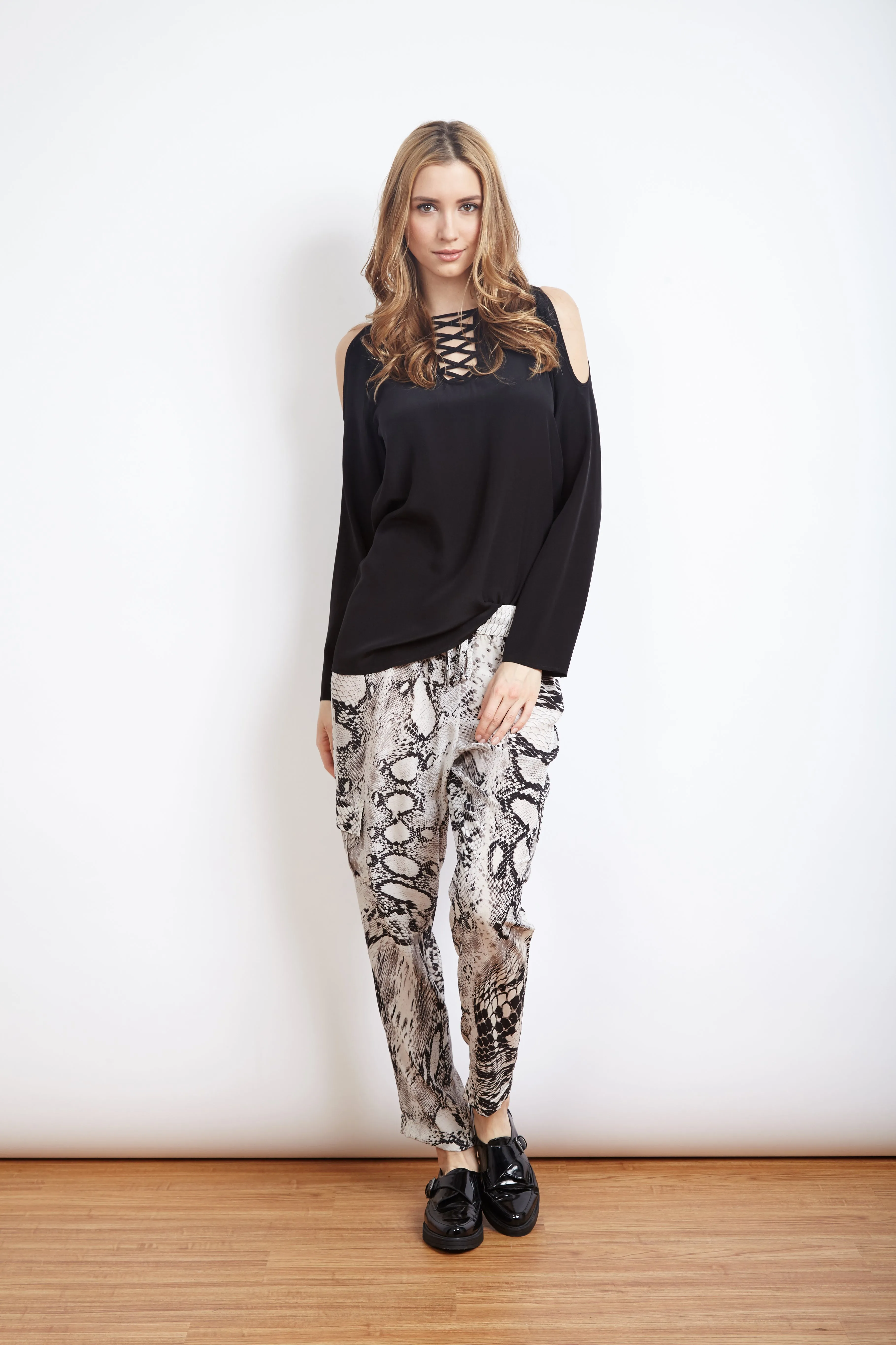 Fresh Perspective Cold Shoulder Celine Blouse