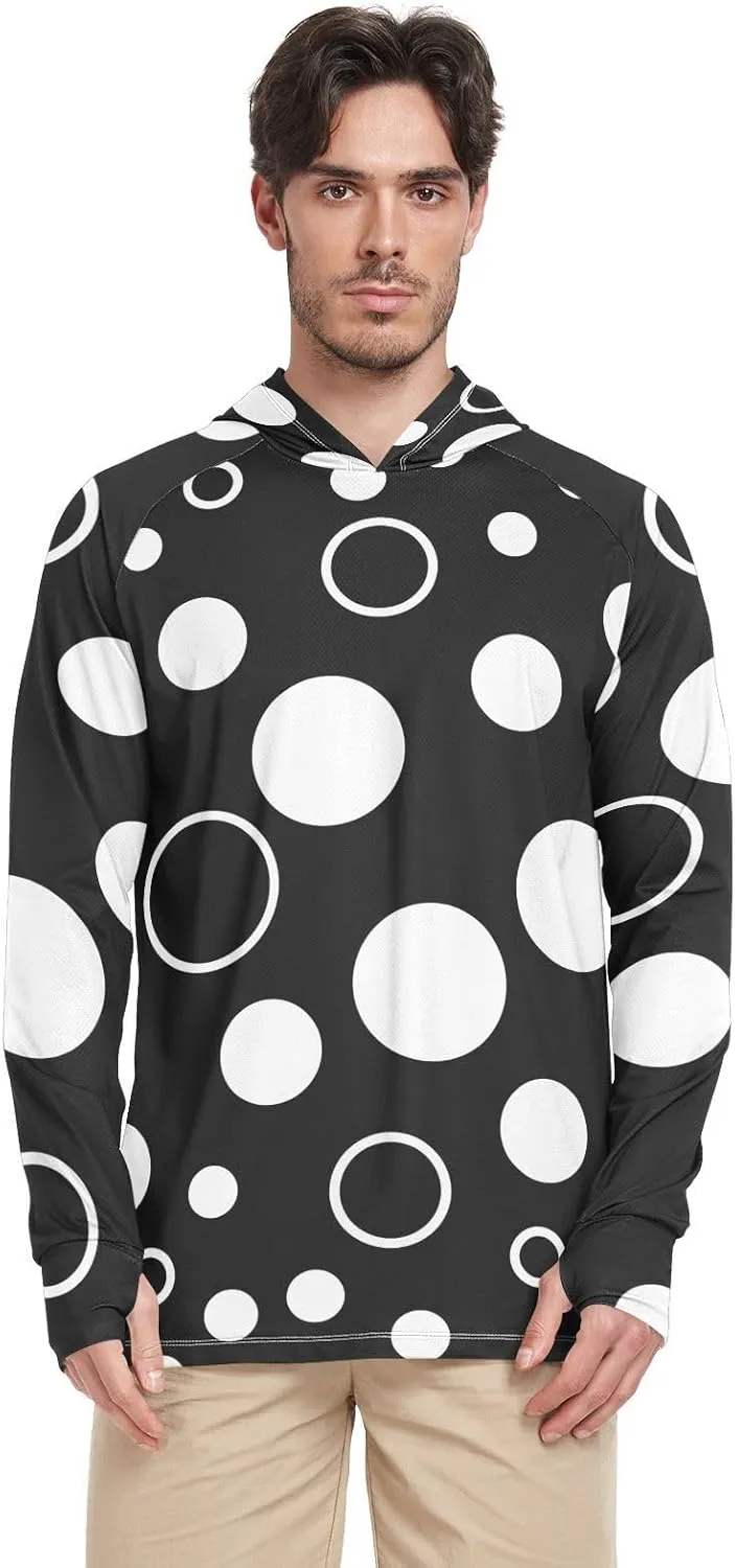 GAIGEO Light Sun Hoodie Mens, Breathable Mens Summer Long Sleeve Shirts, Red Purple Gradient S