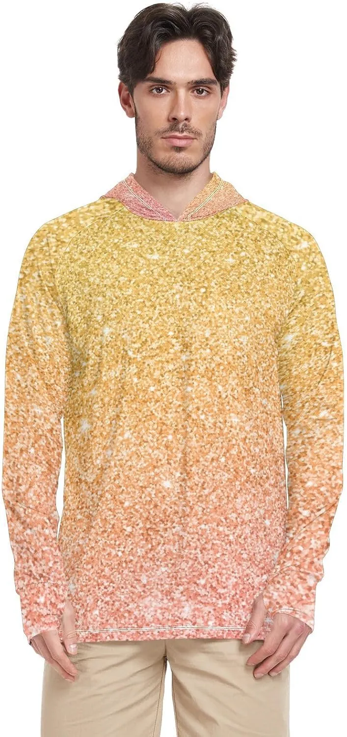 GAIGEO Light UPF Shirt Men, Breathable Summer Long Sleeve Shirts for Men, Moisture Wicking Beach Shirts, Coral S