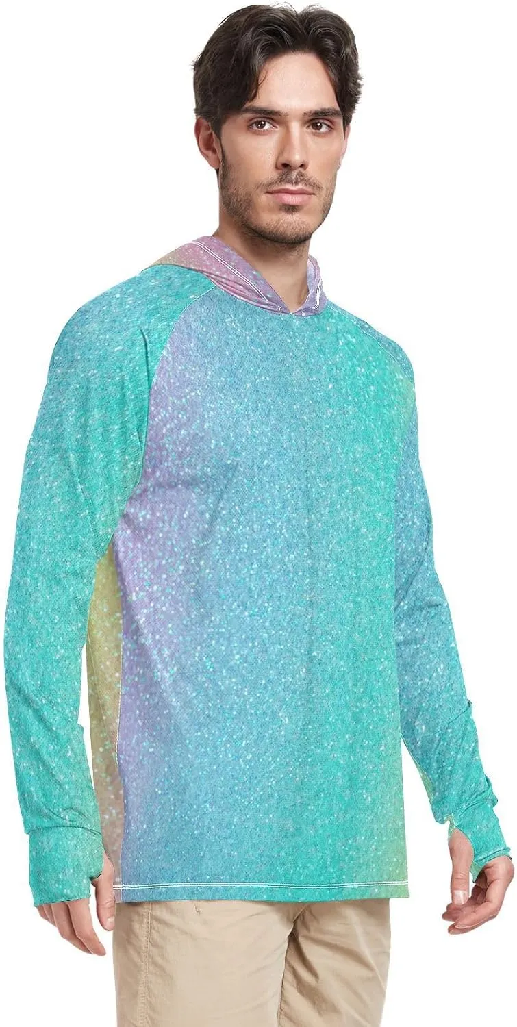 GAIGEO Light UPF Shirt Men, Breathable Summer Long Sleeve Shirts for Men, Moisture Wicking Beach Shirts, Coral S