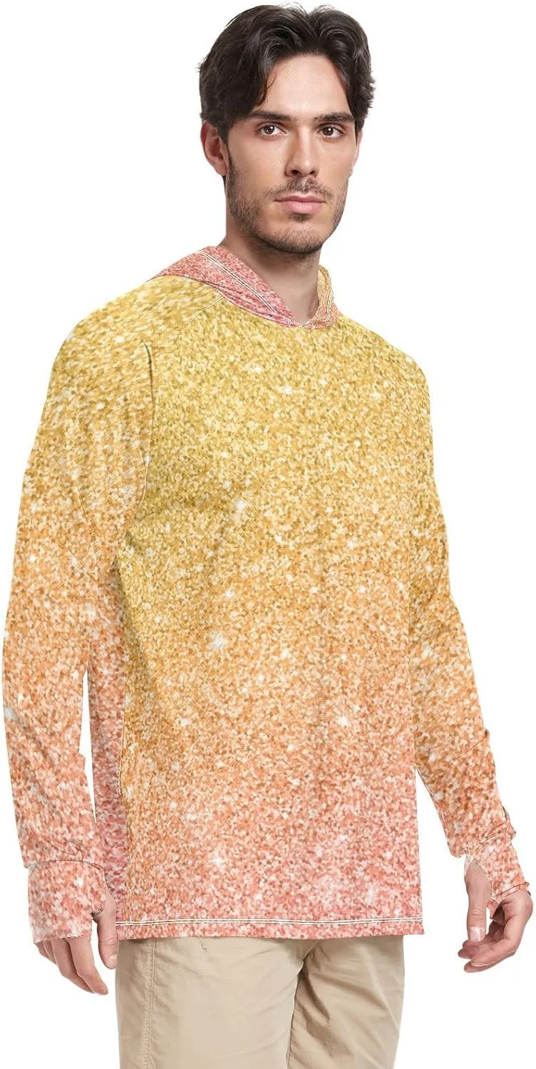GAIGEO Light UPF Shirt Men, Breathable Summer Long Sleeve Shirts for Men, Moisture Wicking Beach Shirts, Coral S