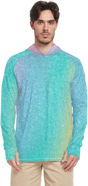 GAIGEO Light UPF Shirt Men, Breathable Summer Long Sleeve Shirts for Men, Moisture Wicking Beach Shirts, Coral S