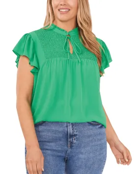 Gia Flutter Sleeve Top | VIVID GREEN