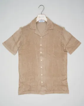 Gran Sasso Sponge Camp Collar Shirt / Light Brown