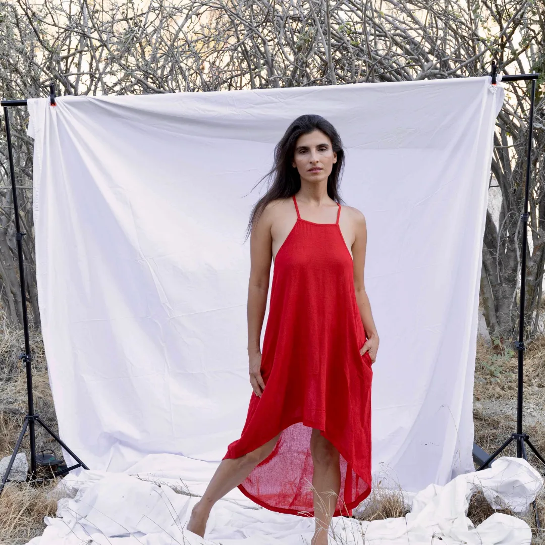 Halter Coverup Dress Rojo