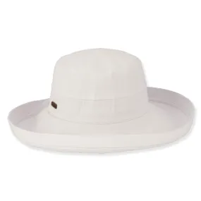 Hat - Ivory-Linen Upbrim 3.5'-Women's-HH3169a