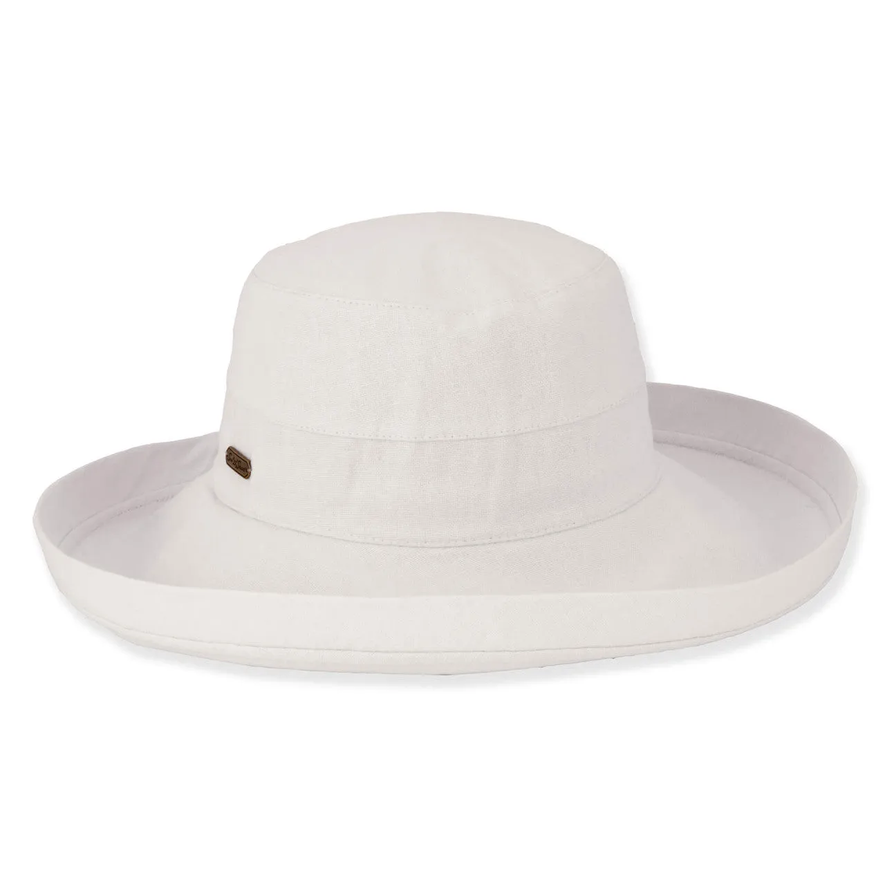Hat - Ivory-Linen Upbrim 3.5'-Women's-HH3169a