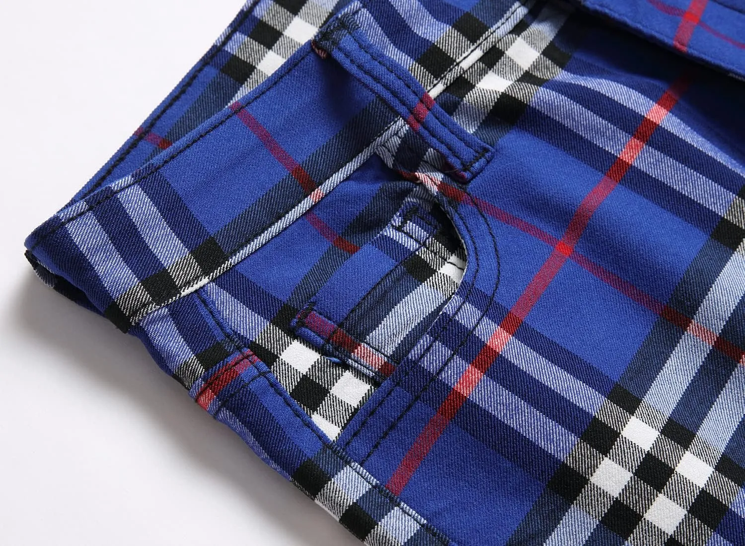 JE&NS Men's Stretch Slim Fit Flat-Front Casual Skinny Chinos Plaid Dress Pants