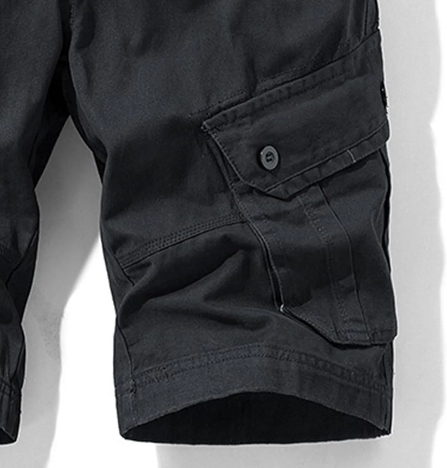 JEKE-DG Men's Relaxed Fit Cotton Cargo Shorts Casual Fashion Streetwear Shorts Solid Multi Pocket Work Shorts