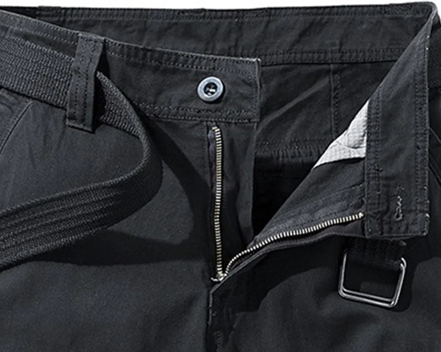 JEKE-DG Men's Relaxed Fit Cotton Cargo Shorts Casual Fashion Streetwear Shorts Solid Multi Pocket Work Shorts