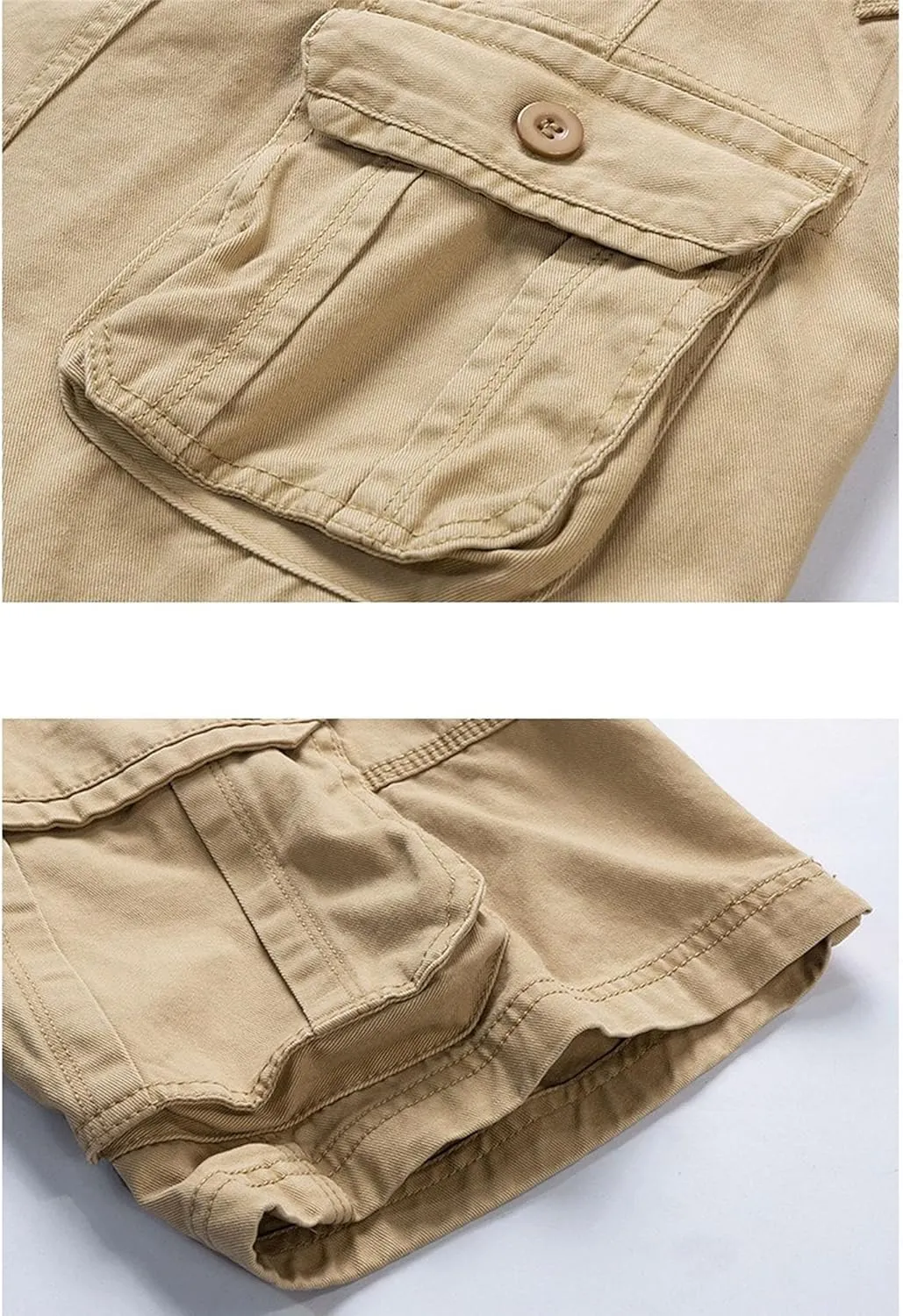 JEKE-DG Men's Relaxed Fit Cotton Cargo Shorts Casual Fashion Streetwear Shorts Solid Multi Pocket Work Shorts