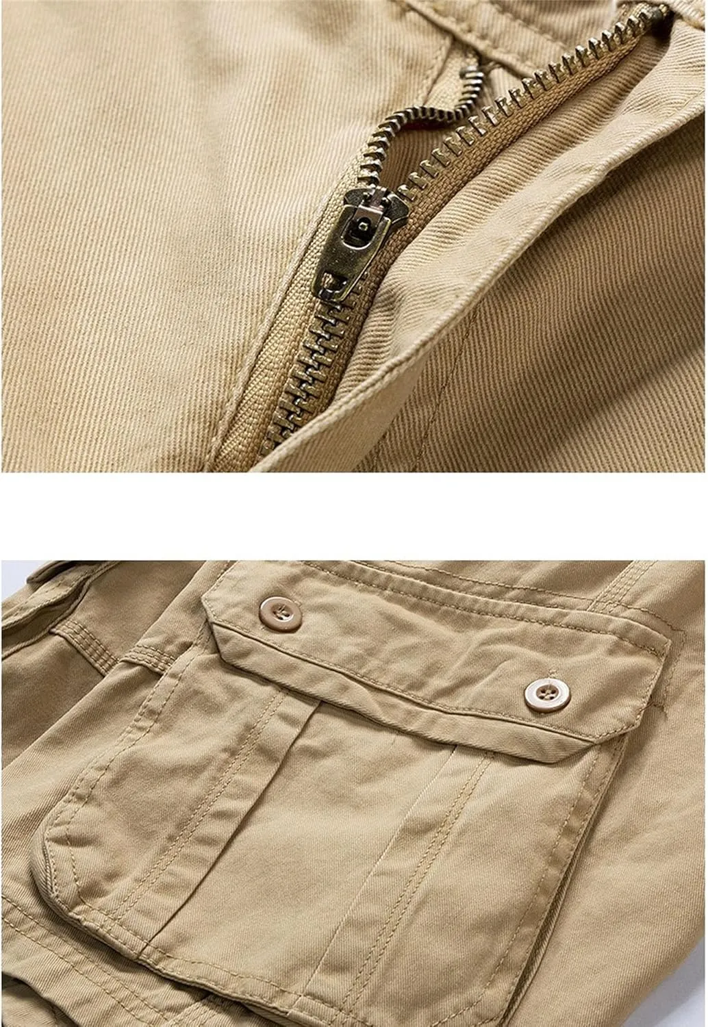 JEKE-DG Men's Relaxed Fit Cotton Cargo Shorts Casual Fashion Streetwear Shorts Solid Multi Pocket Work Shorts