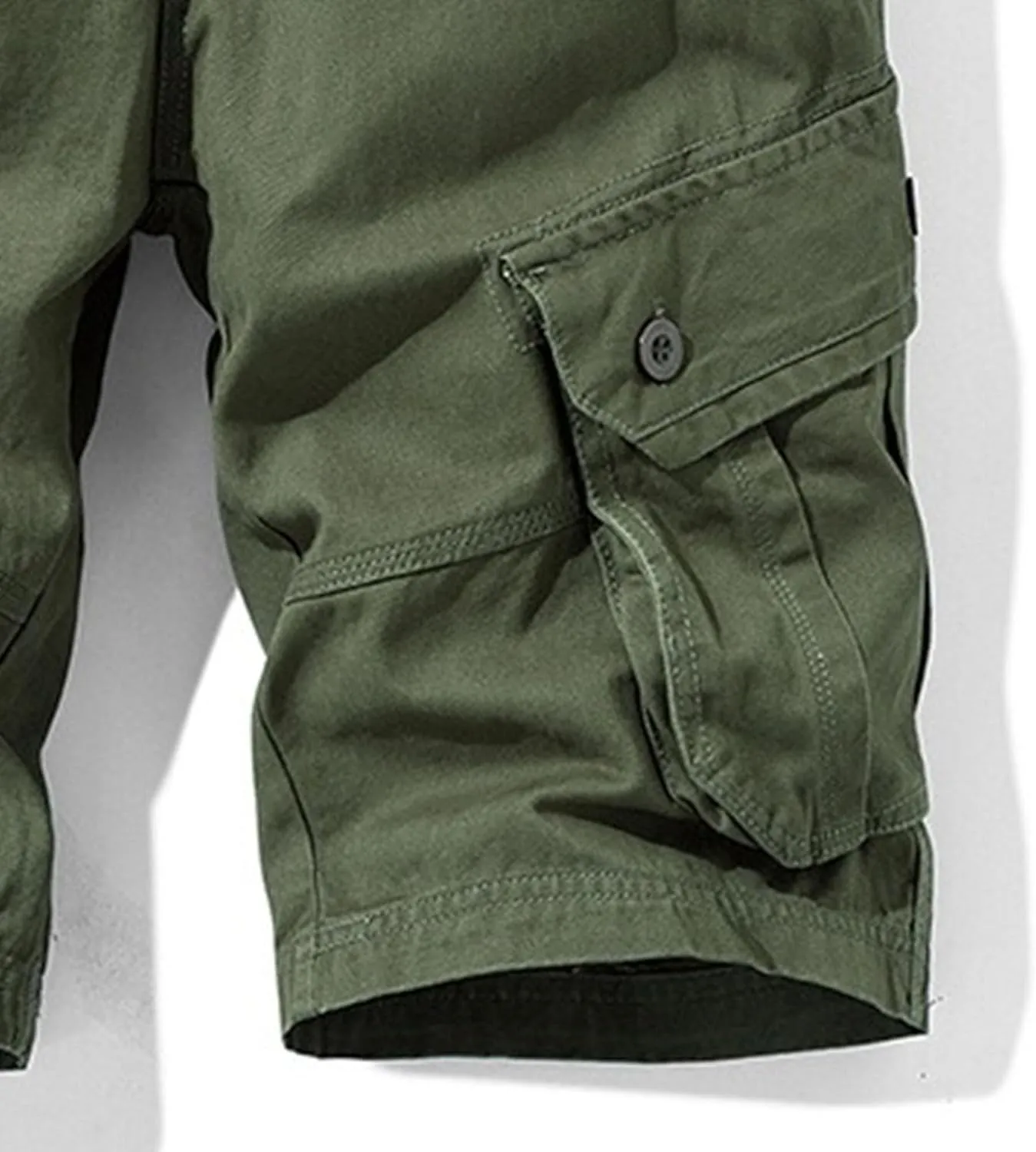 JEKE-DG Men's Relaxed Fit Cotton Cargo Shorts Casual Fashion Streetwear Shorts Solid Multi Pocket Work Shorts
