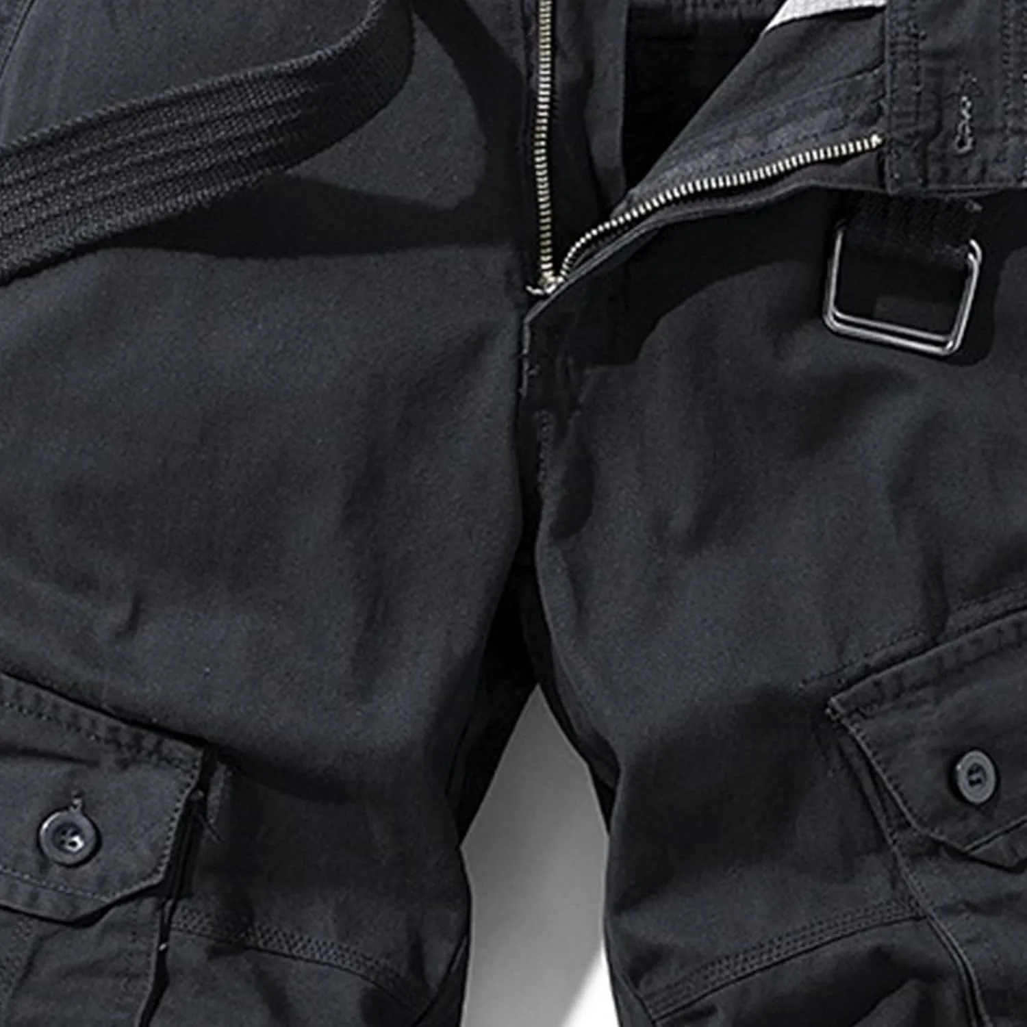JEKE-DG Men's Relaxed Fit Cotton Cargo Shorts Casual Fashion Streetwear Shorts Solid Multi Pocket Work Shorts