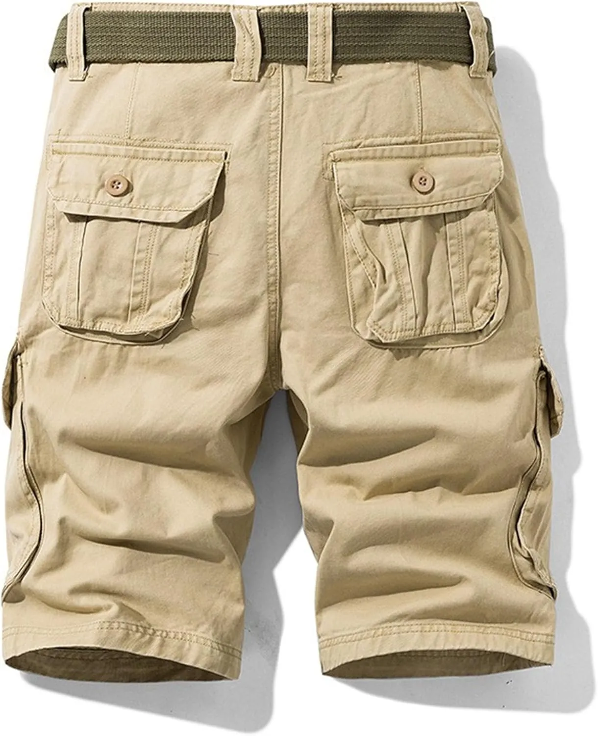 JEKE-DG Men's Relaxed Fit Cotton Cargo Shorts Casual Fashion Streetwear Shorts Solid Multi Pocket Work Shorts