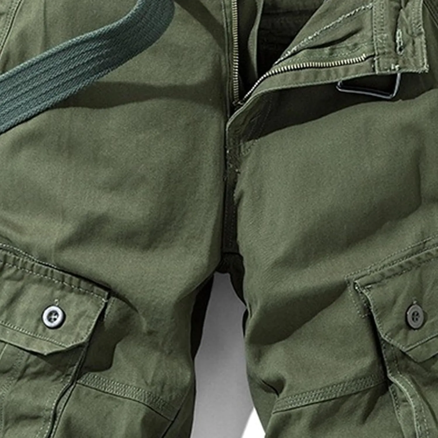 JEKE-DG Men's Relaxed Fit Cotton Cargo Shorts Casual Fashion Streetwear Shorts Solid Multi Pocket Work Shorts