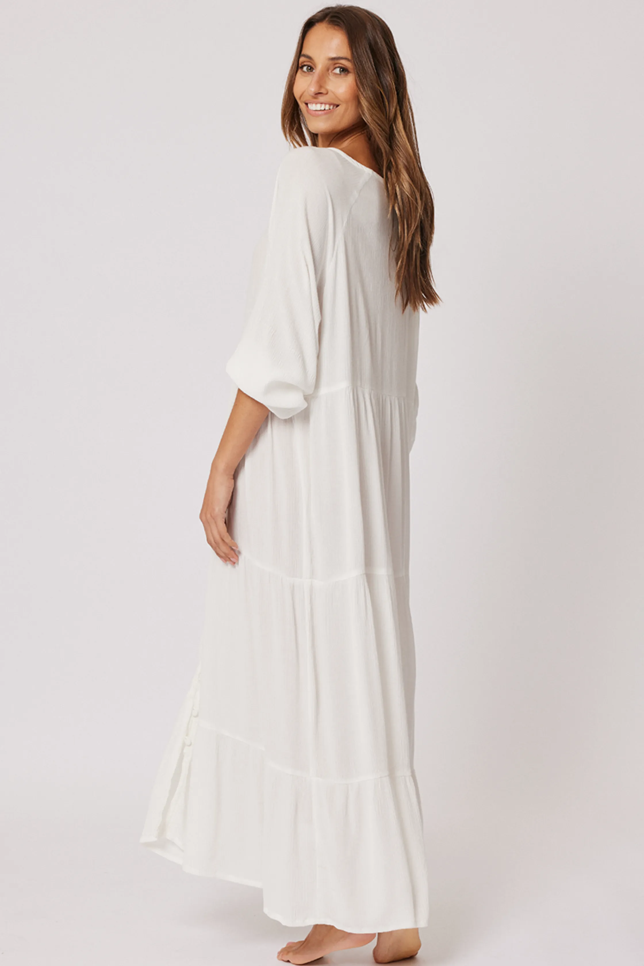 KARA MAXI COVERUP - Milk Crinkle