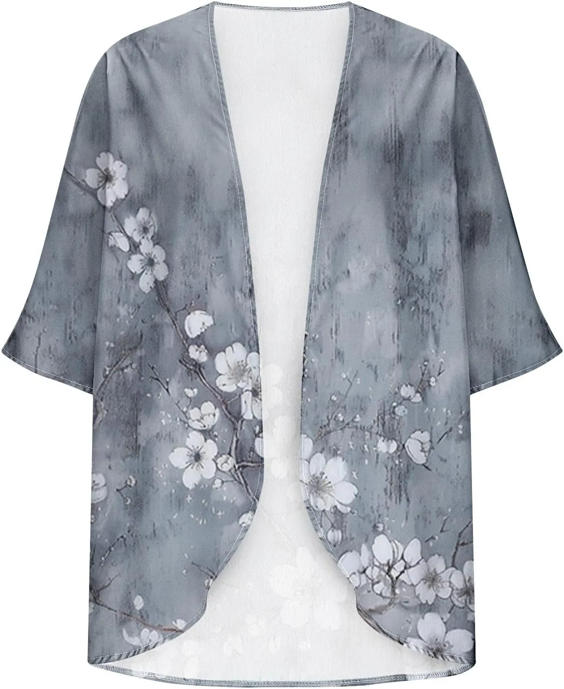 Kimono Cardigans for Women Beach Cover Ups Floral Print Bathing Suit Coverups Plus Size Chiffon Swimsuit Cover Up Top