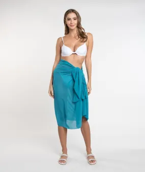 Kingfisher Full Length Semi Sheer Beach Sarong