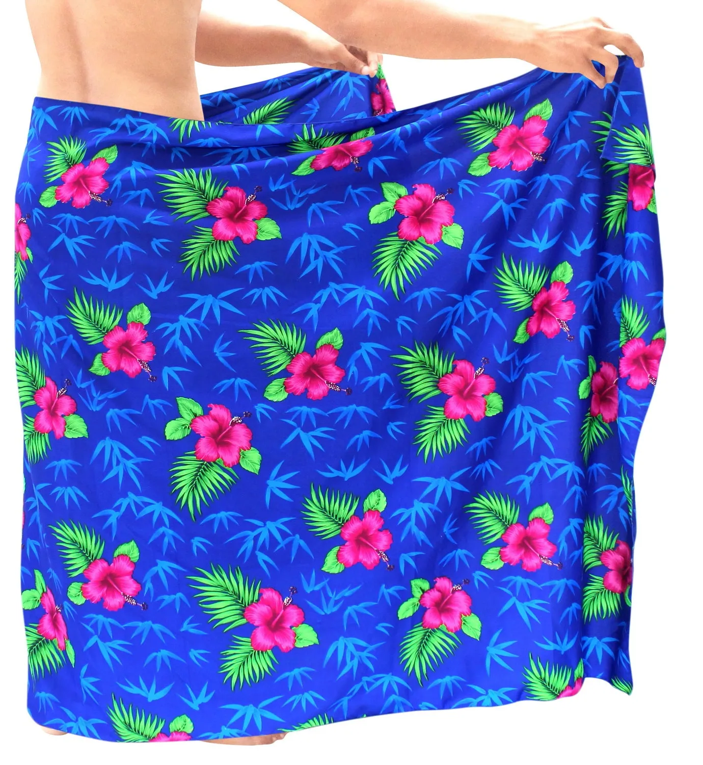 LA LEELA Men's Hawaiian Sarongs For Men Plus Size Beach Wrap 72"x42" Royal Blue P976 137188