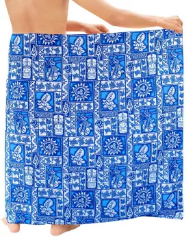 LA LEELA Soft Light Printed Aloha Party Hawaiian Mens 72"X42" Bright Blue 2938 125963