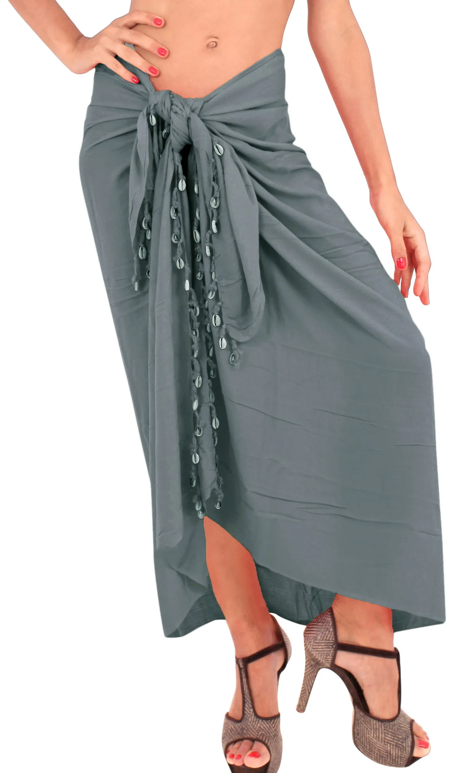 LA LEELA Swimwear Wrap Pareo Sarong Bikini Cover up Solid 70"X43" Turquoise_5106