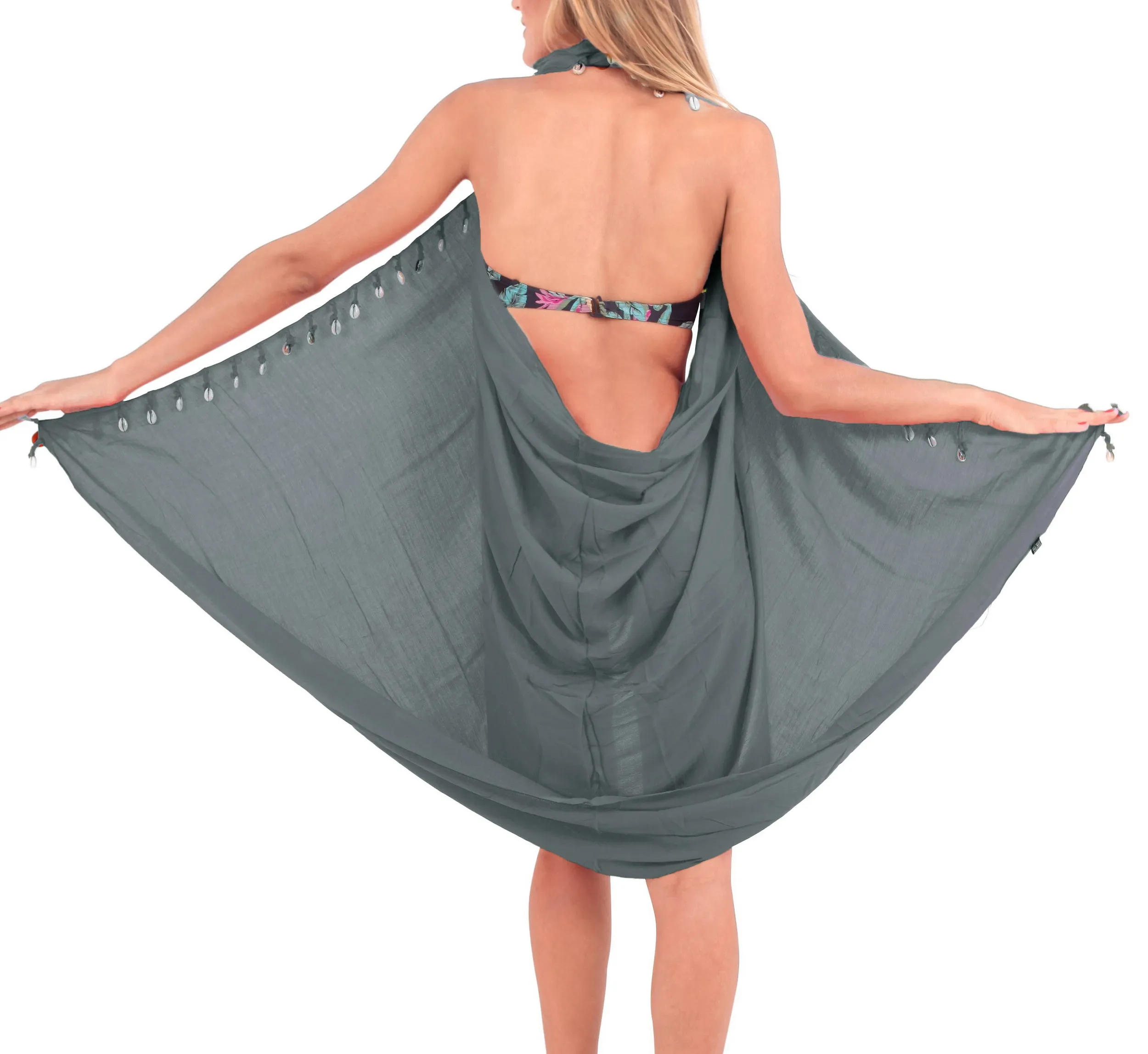 LA LEELA Swimwear Wrap Pareo Sarong Bikini Cover up Solid 70"X43" Turquoise_5106